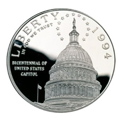 1994 Capitol Bicentennial Silver Proof USA $1 (Capsule) - Click Image to Close